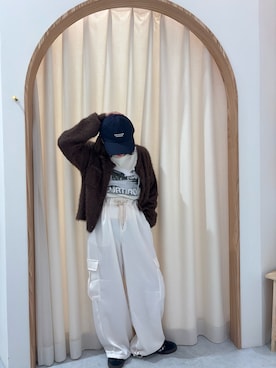 「CIAOPANIC TYPY（チャオパニックティピー）のアイテム（キャップ）」を使った、りーたんさん（レディース・152cm）の秋コーディネート