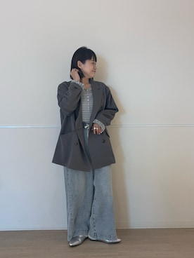 「CIAOPANIC TYPY（チャオパニックティピー）のアイテム（テーラードジャケット）」を使った、りーたんさん（レディース・152cm）の春コーディネート