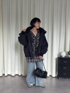 「CIAOPANIC TYPY（チャオパニックティピー）のアイテム（ブルゾン）」を使った、りーたんさん（レディース・152cm）の秋コーディネート