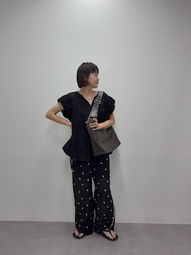 「CIAOPANIC TYPY（チャオパニックティピー）の:【PON企画】ミニポーチショルダー付きBAG（ショルダーバッグ、ブラウン系）」を使った、りーたんさん（レディース・152cm）の春コーディネート