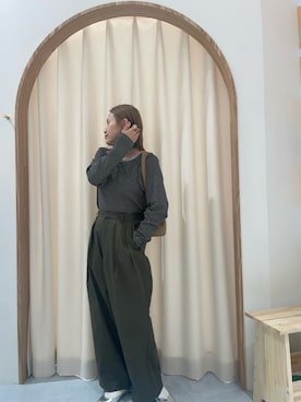 「アイテム（スラックス）」を使った、りーたんさん（レディース・152cm）の夏コーディネート