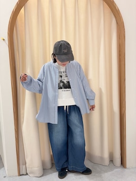 「CIAOPANIC TYPY（チャオパニックティピー）のアイテム（キャップ）」を使った、りーたんさん（レディース・152cm）の春コーディネート