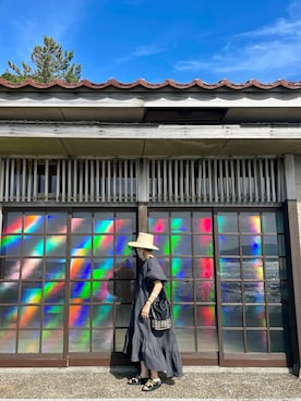 「GRISのアイテム（帽子）」を使った、wadeさん（レディース・156cm）の夏コーディネート