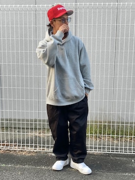 「アイテム（パーカー）」を使った、十然ダイ補湯さん（メンズ・168cm）の秋コーディネート