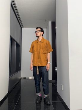 「ロールアップ」｜「アイテム（その他シューズ）」を使った、n@oyaさん（メンズ・174cm）の夏コーディネート