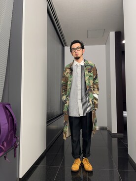 「ロールアップ」｜「アイテム（MA-1）」を使った、n@oyaさん（メンズ・174cm）の秋コーディネート