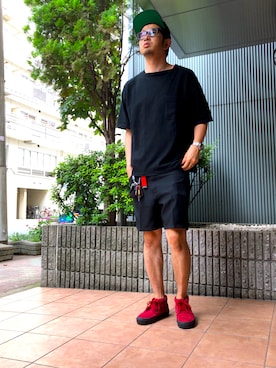 「HiLDK（ハイエルディーケー）のアイテム」を使った、n@oyaさん（メンズ・174cm）の夏コーディネート