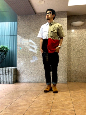 「LEE×NU（リーナノユニバース）のアイテム」を使った、n@oyaさん（メンズ・174cm）の秋コーディネート