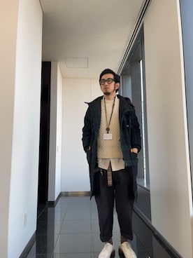 「ロールアップ」｜「アイテム（MA-1）」を使った、n@oyaさん（メンズ・174cm）の冬コーディネート