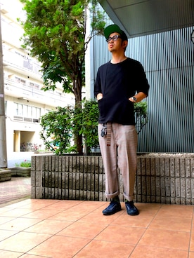 「HiLDK（ハイエルディーケー）のアイテム」を使った、n@oyaさん（メンズ・174cm）の夏コーディネート