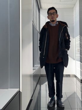 「ロールアップ」｜「アイテム（ミリタリージャケット）」を使った、n@oyaさん（メンズ・174cm）の春コーディネート