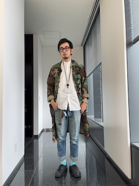 「ロールアップ」｜「アイテム（MA-1）」を使った、n@oyaさん（メンズ・174cm）の夏コーディネート