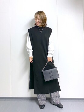 「PAGEBOY（ページボーイ）のチェーンスタッズショルダー（ショルダーバッグ）」を使った、ハルさん（レディース・153cm）の秋コーディネート