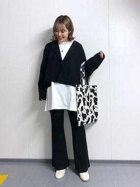 「コラボ」｜「アイテム（その他アウター）」を使った、ハルさん（レディース・153cm）の秋コーディネート