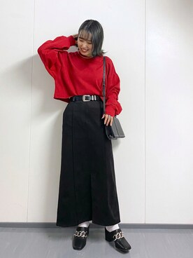 「PAGEBOY（ページボーイ）のチェーンスタッズショルダー（ショルダーバッグ）」を使った、ハルさん（レディース・153cm）の秋コーディネート