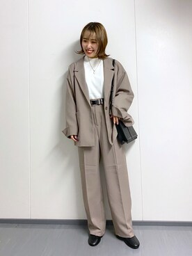 「PAGEBOY（ページボーイ）のチェーンスタッズショルダー（ショルダーバッグ）」を使った、ハルさん（レディース・153cm）の秋コーディネート