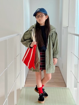 「アイテム（シューズ）」を使った、sui_mmyさん（キッズ・133cm）の秋コーディネート