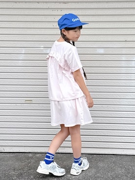 「NEW BALANCE（ニューバランス）のMR530KA　530（スニーカー、シルバー系）」を使った、sui_mmyさん（キッズ・139cm）の春コーディネート
