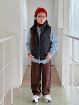 「アイテム（ベスト）」を使った、sui_mmyさん（キッズ・133cm）の冬コーディネート