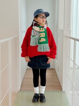 「アイテム（マフラー）」を使った、sui_mmyさん（キッズ・133cm）の冬コーディネート