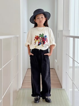 「BEAMS HEART（ビームスハート）のビット付 ローファー（S～L）（ローファー）」を使った、sui_mmyさん（キッズ・130cm）の夏コーディネート