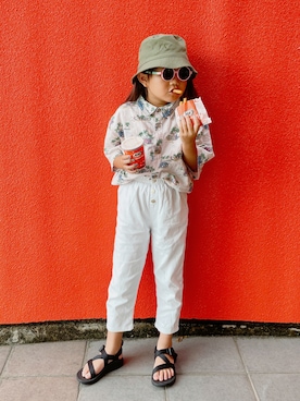 「Chaco（チャコ）のアイテム」を使った、sui_mmyさん（キッズ・110cm）の夏コーディネート