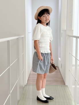 「麦わら帽子」｜sui_mmyさん（キッズ・139cm）の夏コーディネート