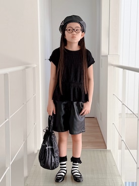 「しまむら（シマムラ）のアイテム（パンツ）」を使った、sui_mmyさん（キッズ・139cm）の春コーディネート