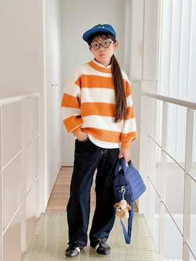 「アイテム（キャップ）」を使った、sui_mmyさん（キッズ・142cm）の秋コーディネート