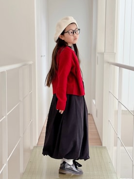 「アイテム（カーディガン/ボレロ）」を使った、sui_mmyさん（キッズ・133cm）の秋コーディネート