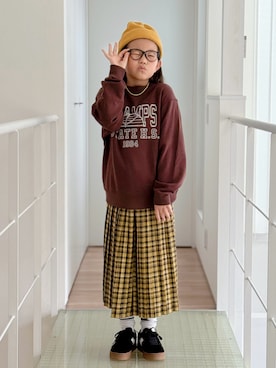 「アイテム（アクセサリー）」を使った、sui_mmyさん（キッズ・133cm）の秋コーディネート