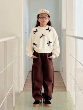 「アイテム（スウェット）」を使った、sui_mmyさん（キッズ・133cm）の秋コーディネート