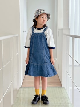 「adidas（アディダス）の【HEREIAM】adidas(アディダス)SUPERSTAR II（スニーカー）」を使った、sui_mmyさん（キッズ・130cm）の夏コーディネート
