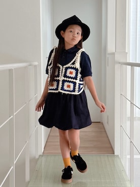 「アイテム（スカート）」を使った、sui_mmyさん（キッズ・133cm）の秋コーディネート