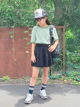 「GU（ジーユー）のアイテム」を使った、sui_mmyさん（キッズ・139cm）の夏コーディネート