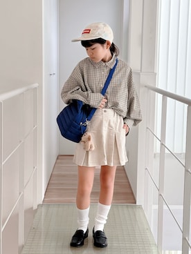 「Supreme （シュプリーム）のアイテム（帽子）」を使った、sui_mmyさん（キッズ・142cm）の秋コーディネート