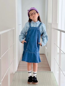 「アイテム（ニットキャップ/ビーニー）」を使った、sui_mmyさん（キッズ・133cm）の秋コーディネート