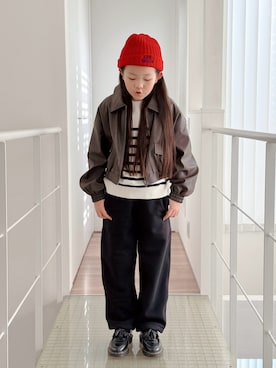 「アイテム（ブルゾン）」を使った、sui_mmyさん（キッズ・133cm）の冬コーディネート
