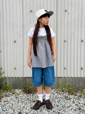 「アイテム（キャップ）」を使った、sui_mmyさん（キッズ・139cm）の春コーディネート