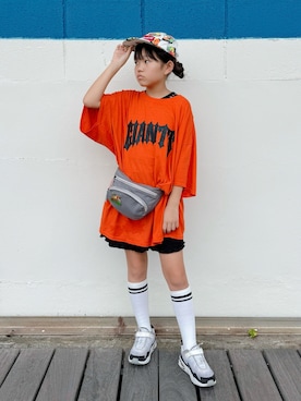 「アイテム（ボディバッグ/ウエストポーチ）」を使った、sui_mmyさん（キッズ・139cm）の夏コーディネート