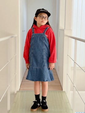 「アイテム（ジャンパースカート）」を使った、sui_mmyさん（キッズ・133cm）の秋コーディネート