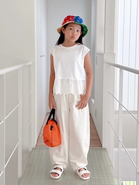 「GU（ジーユー）のアイテム」を使った、sui_mmyさん（キッズ・139cm）の夏コーディネート