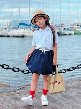「adidas（アディダス）のadidas:STAN SMITH（スニーカー）」を使った、sui_mmyさん（キッズ・130cm）の夏コーディネート