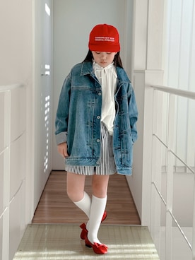 「BEAMS BOY（ビームスボーイ）のBEAMS BOY / オペラ パンプス（パンプス、レッド系）」を使った、sui_mmyさん（キッズ・139cm）の春コーディネート