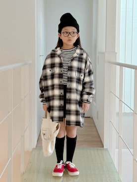 「アイテム（トップス）」を使った、sui_mmyさん（キッズ・133cm）の秋コーディネート