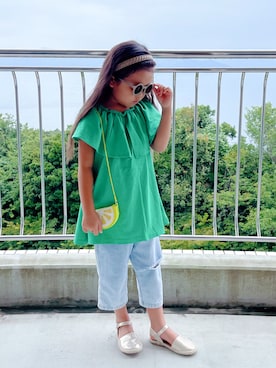 「H&M（エイチ・アンド・エム）のアイテム（バッグ）」を使った、sui_mmyさん（キッズ・110cm）の夏コーディネート