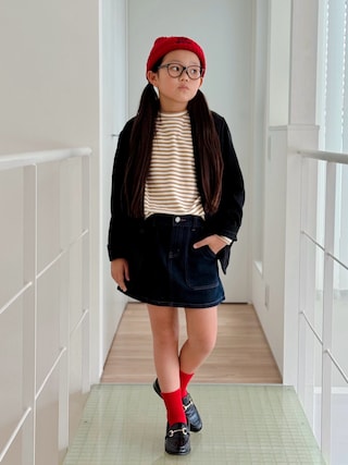 「BEAMS HEART（ビームスハート）のビット付 ローファー（S～L）（ローファー）」を使った、sui_mmyさん（キッズ・133cm）の秋コーディネート