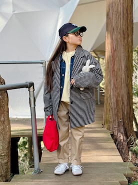 「アイテム（キャップ）」を使った、sui_mmyさん（キッズ・137cm）の冬コーディネート