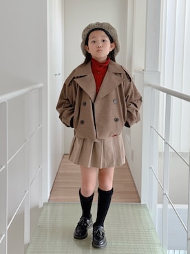 「アイテム（ローファー）」を使った、sui_mmyさん（キッズ・133cm）の冬コーディネート