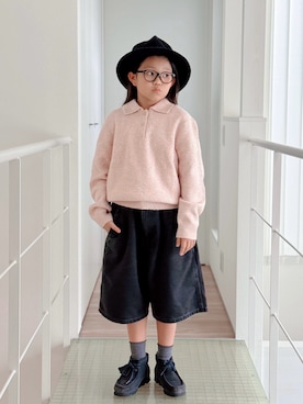 「アイテム（デニムパンツ）」を使った、sui_mmyさん（キッズ・133cm）の秋コーディネート